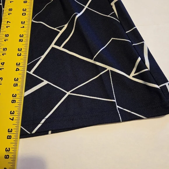 iHot Navy Blue 3/4 Sleeve Midi Pockets Fit and Flare A-Line Swing Dress Sz XL - Picture 14 of 16